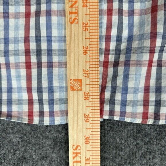 J Crew Shirt Mens XL White Plaid Slim Flex Washed Long Sleeve Button Down Adult - Picture 6 of 7